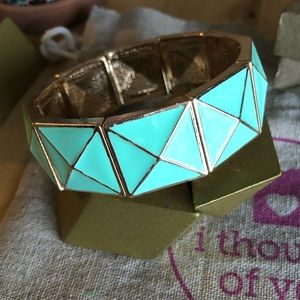💙 Host Pick💙 Teal Enamel & Brass Bracelet
